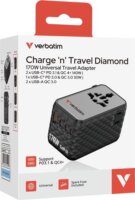 Verbatim 30190 Charge n Travel Univerzális Utazó Adapter 170W - Fekete