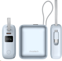 Choetech B832 Mini PowerBank kábellel USB-C 10000 mAh 35W - Kék