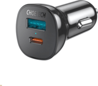 Choetech TC0005 USB-C (PD) + USB-A 3.0 Autós gyorstöltő 38W - Fekete
