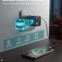 Choetech PD6091 USB-A / USB-C Hálózati Töltő Adapter 65W USB-C kábellel - Fekete