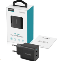 Choetech Q5006 2x USB-C Hálózati Töltő Adapter 40W - Fekete