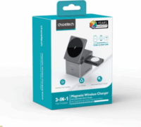 Choetech T632-F 3in1 Magnetic Fülhallgató/Telefon/Okosóra Wireless töltő 15W - Fekete
