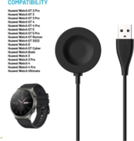 Fixed FIXDW-864 Huawei Watch GT 2 Pro/3/3 Pro/4/4 Pro/5/5 Prro Okosóra töltő -Fekete
