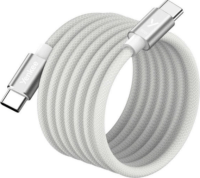 Yenkee YCU MAGNETIC 03 USB‑C Apa - USB‑C Apa 2.0 Adat És Töltőkábel 60 Watt 1,5 m - Fehér