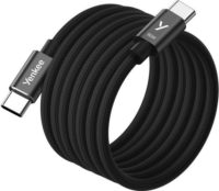 Yenkee YCU MAGNETIC 03 USB‑C Apa - USB‑C Apa 2.0 Adat És Töltőkábel 60 Watt 1,5 m - Fekete
