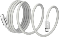 Yenkee YCU MAGNETIC 02 2.0 USB‑C Apa / USB‑C Apa Adat És Töltő Kábel 100 Watt 1,5 m - Fehér