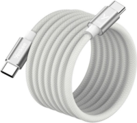 Yenkee YCU MAGNETIC 02 2.0 USB‑C Apa / USB‑C Apa Adat És Töltő Kábel 100 Watt 1,5 m - Fehér
