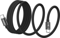 Yenkee YCU MAGNETIC 02 2.0 USB‑C Apa - USB‑C Apa Adat‑ és töltőkábel 100 Watt 1,5 m - Fekete