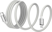 Yenkee YCU MAGNETIC 01 2.0 USB‑C Apa - Lightning Apa Adat‑ és töltőkábel 1,5 m - Fehér