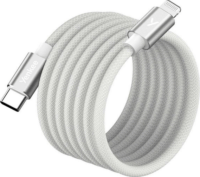 Yenkee YCU MAGNETIC 01 2.0 USB‑C Apa - Lightning Apa Adat‑ és töltőkábel 1,5 m - Fehér