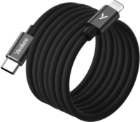 Yenkee YCU MAGNETIC 01 2.0  USB‑C Apa - Lightning Apa Adat És Töltőkábel 1,5 m - Fekete