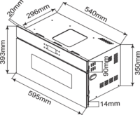 Candy CA38SMBF7XS Beépíthető Mikrohullámú Sütő 24 L 750 W - Fekete