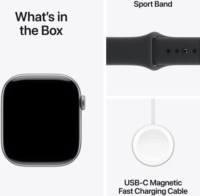 Apple Watch S11 Cellular GPS 42mm Okosóra M/L Fekete sportszíjjal - Szürke