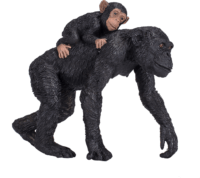 Mojo Wildlife Kézzel festett Csimpánz kölykével figura 9cm