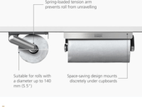 Joseph Joseph Polc alatti Konyhai papírtörlő tartó - Acél/ Fekete
