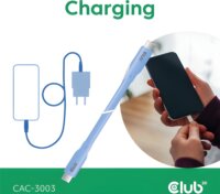 Club 3D CAC-3003 USB-C Apa - USB-C Apa 2.0 Adat és Töltőkábel 240 Watt 2m - Kék