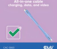 Club 3D CAC-3003 USB-C Apa - USB-C Apa 2.0 Adat és Töltőkábel 240 Watt 2m - Kék