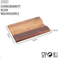 Gefu 13945 Olajozott Diófa vágódeszka 30 x 20 cm