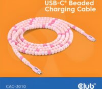 Club 3D CAC-3010 USB-C Apa - USB-C Apa 2.0 Adat és Töltő Gyöngykábel 240 Watt 2m - Rózsaszín