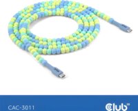 Club 3D CAC-3011 USB-C Apa - USB-C Apa 2.0 Adat és Töltő Gyöngykábel 240 Watt 2m - Kék