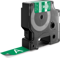 Dymo Schriftband Vinyl 19 mm x 5,5 m Feliratozógép szalag Zöld alapon fehér