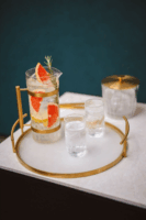 Leopold Vienna LV617000 Arinto Üveg kerek tálca 370mm - Átlátszó / Arany