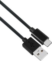 IRIS USB Type-C Apa - USB-A 2.0 Apa Fonott Adat és Töltőkábel 3m - Fekete