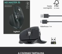 Logitech MX Master 3S Bluetooth + RF Wireless Egér - Grafitszürke