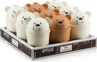 IRIS L-00586 1,5 Literes Maci Mintás Műanyag Szemetes - Fehér / Barna