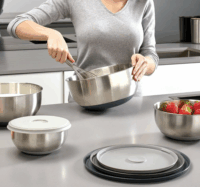 Joseph Joseph Nest Prep & Store Rozsdamentes acél tál készlet fedővel 5 / 3,8 / 2,1 / 1,2 L - Ezüst