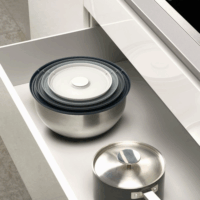 Joseph Joseph Nest Prep & Store Rozsdamentes acél tál készlet fedővel 5 / 3,8 / 2,1 / 1,2 L - Ezüst