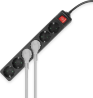 ACT 2465 220V Hálózati Elosztó 6 Aljzatos 3m - Fekete