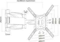 ACT AC8354 23"-55" LCD TV / Monitor Fali Tartó Konzol - Fekete