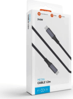 FIXED USB Type-C Apa - USB Type-C Apa 4K 60Hz Fonott Adat és Töltőkábel 240 Watt 1.2m - Szürke