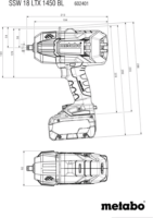 Metabo SSW 18 LTX 1450 BL Akkus Ütvecsavarozó (akku és töltő nélkül)