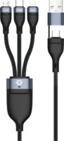 Conceptronic ETTA05B15 3-in-1 USB 3.0 Adat És Töltőkábel 60 Watt 1.5m - Fekete