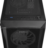 Everest X-RACER Midi Torony Számítógépház + 4db 120mm ventilátor - Fekete