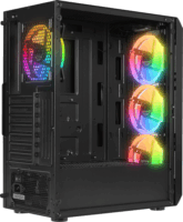 Everest X-RACER Midi Torony Számítógépház + 4db 120mm ventilátor - Fekete