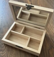 Pentart 25334 Dekorálható Tükrös 4 rekeszes doboz 14x10x3,5 cm - Natúr