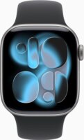 Apple Watch S11 42mm Cellular GPS Okosóra S/M Fekete sportszíjjal - Ezüst