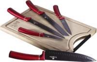 Berlinger Haus BH/2552NO Metallic Line Burgundy Edition Rozsdamentes acél késkészlet Vágódeszkával 6 darabos - Burgundi