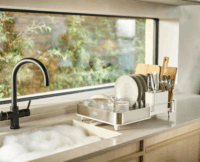 Joseph Joseph rozsdamentes acél bővíthető edényszárító forgatható lefolyócsővel - Ezüst