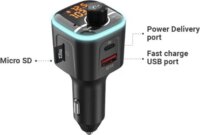 Navitel BHF04MAX Bluetooth FM Transmitter - Fekete