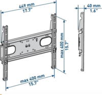 Meliconi 480876 32"-88" TV / Monitor fali tartó konzol - Fekete
