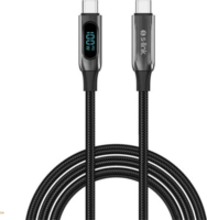 S-Link LCC-0100 USB-C Apa - USB-C Apa 2.0 Adat és Töltőkábel 100Watt 1m - Fekete