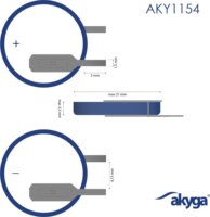 Akyga CR2032 PT2AS Forrasztható Lítium Gombelem 3V (1db / csomag)