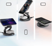 ICY BOX IB-SH101-CH 3in1 Mágneses Töltő Dokkoló 15W - Szürke