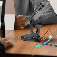 ICY BOX IB-SH101-CH 3in1 Mágneses Töltő Dokkoló 15W - Szürke