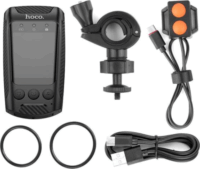 Hoco DV104 Vízálló Kerékpáros Akciókamera 4K 60fps beépített lámpával - Fekete