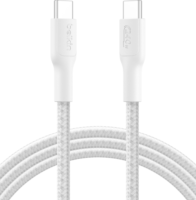 Belkin USB-C Apa - USB-C Apa Fonott Adat és Töltőkábel 240W 2m - Fehér